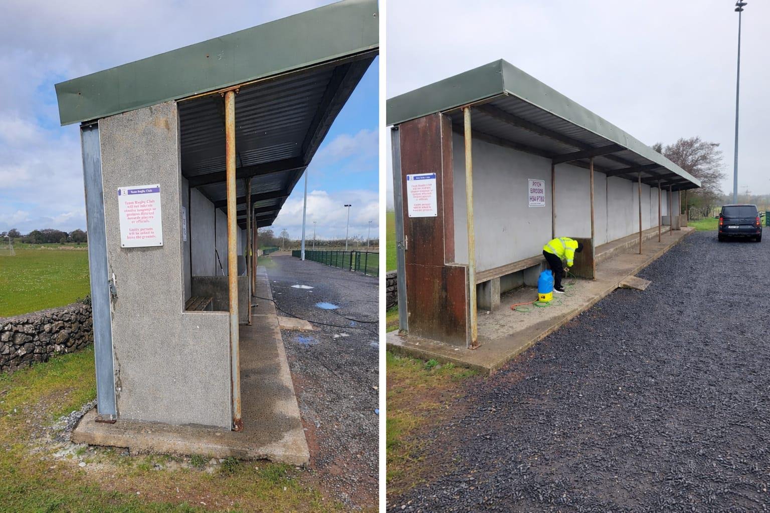 Commercial power washing and exterior cleaning for a sports club in Galway