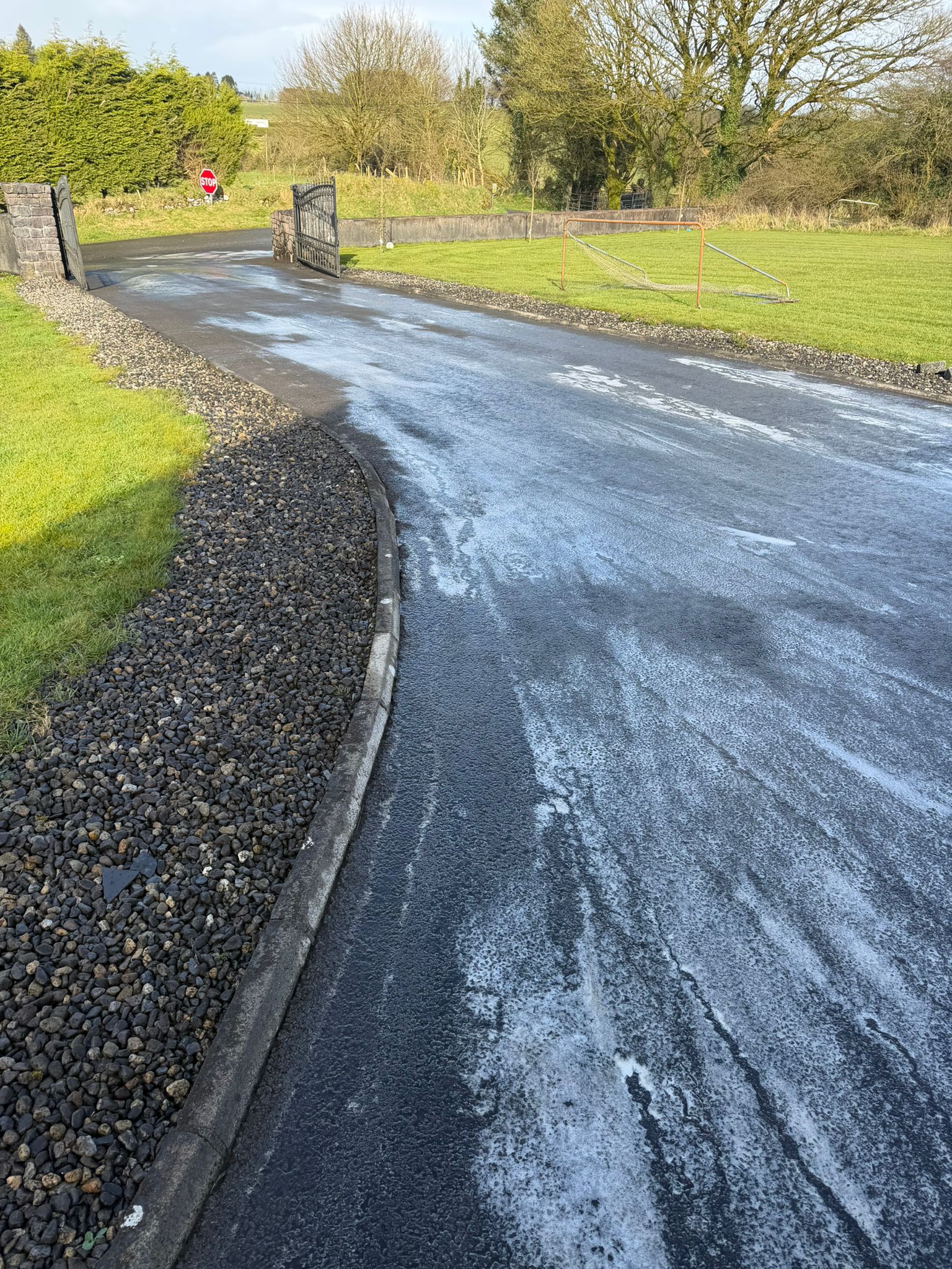 Tarmac driveway cleaning with treatment foam in Galway