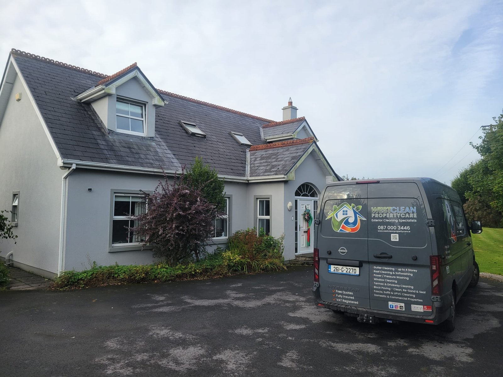 West Clean Property Care van parked outside the house during the project