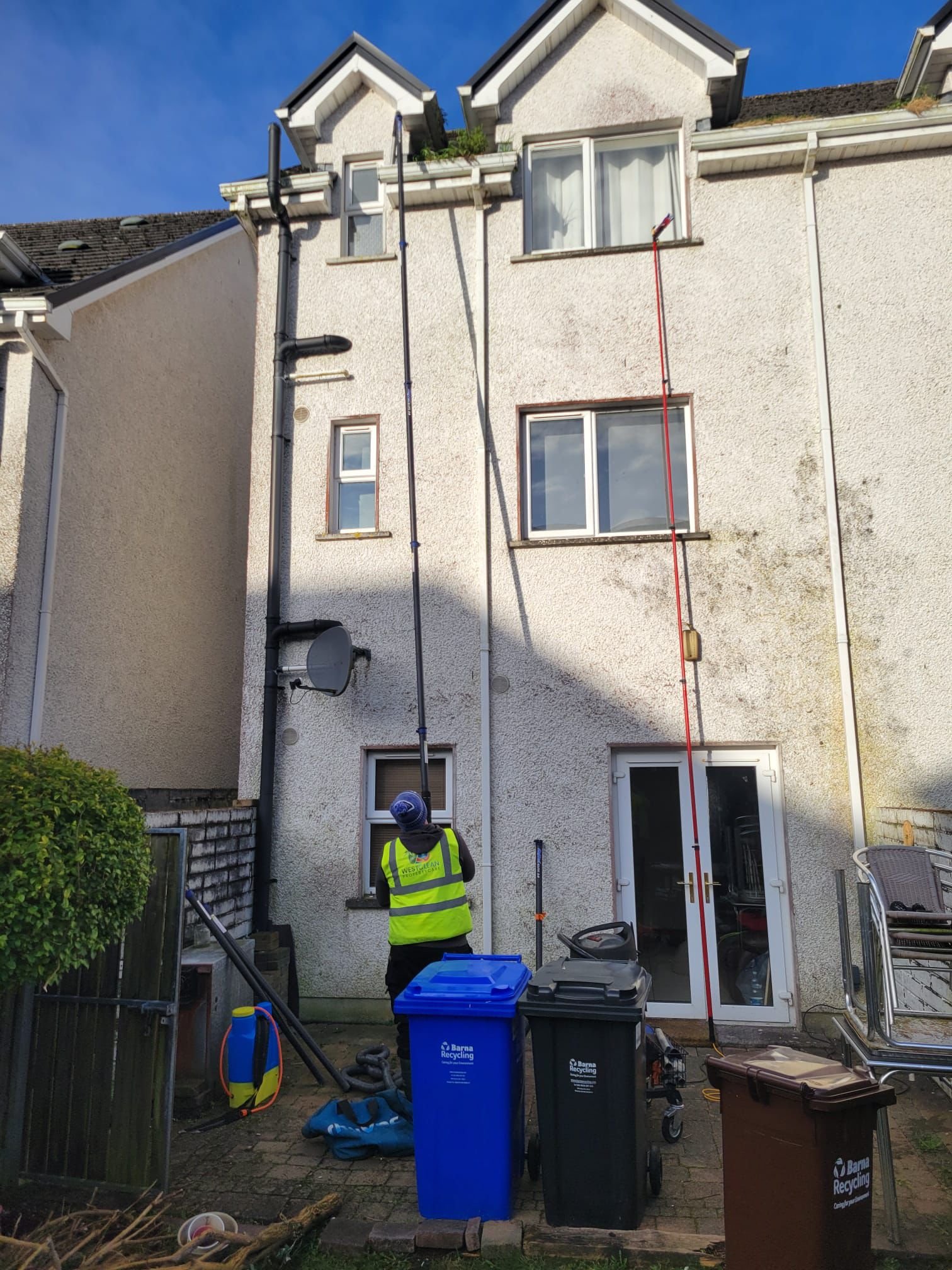 Gutter cleaning - removing leaves and debris