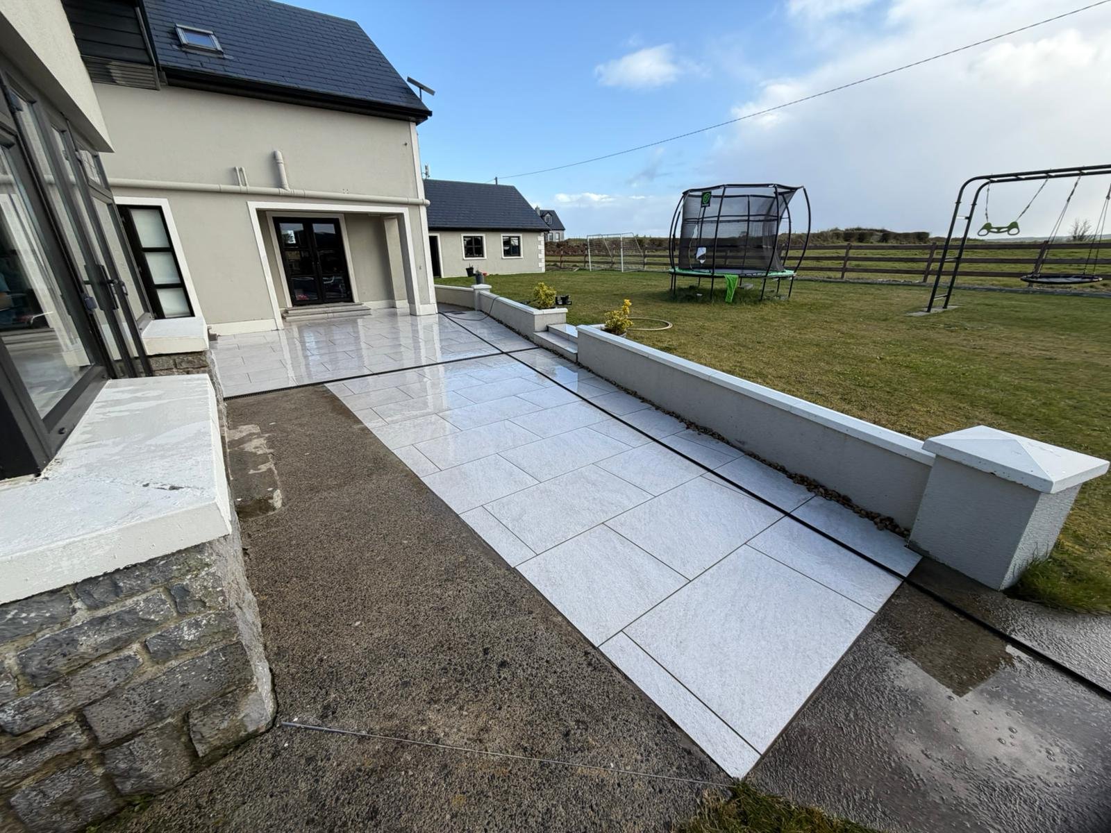 Large family home patio cleaned and rinsed in Galway